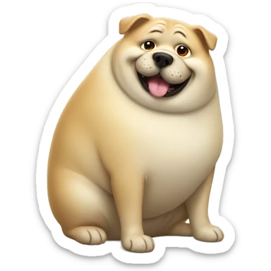 fat fat fat dog and seal hugging sticker