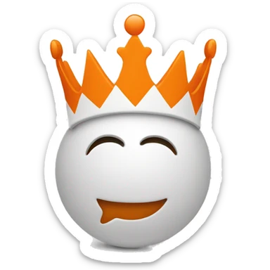 A crown, orange on the upside and white on the downside, add text seeker alliance  sticker