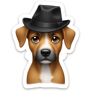 this is fine dog wearing hat plack ears sticker
