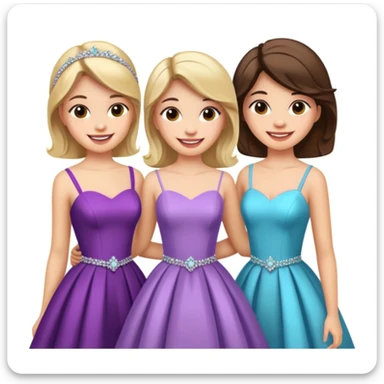 girls in a prom sticker