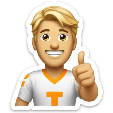 Tennessee Vols fan Caucasian giving thumbs up sticker