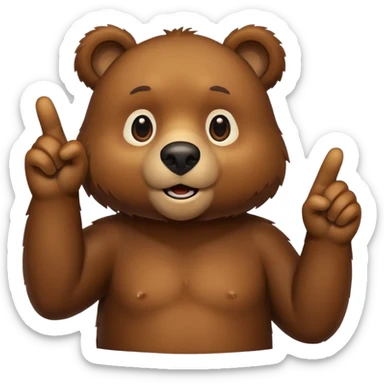 Crea a un oso señalando abajo sticker