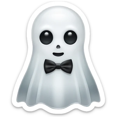 A ghost with a bowtie sticker
