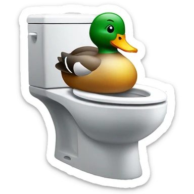 Duck in toilet  sticker