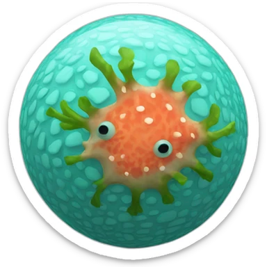 3d sphere with a cartoon Tropical coral skin texture sticker