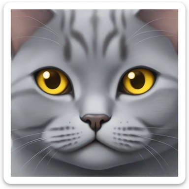 Lilas Tbby British Shorthair with yellow eyes sticker