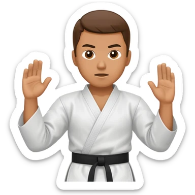 Man doing a karate chop sticker