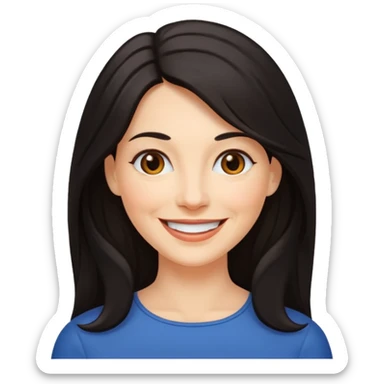 Mature woman with long dark hair sticker