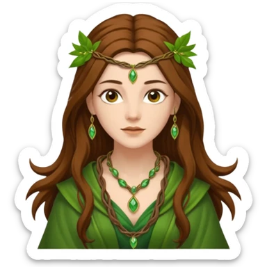 Leaf-necklace druid queen sticker