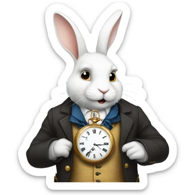 white rabbit alice in wonderland sticker