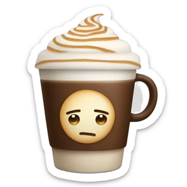 One latte coffee with straw sticker