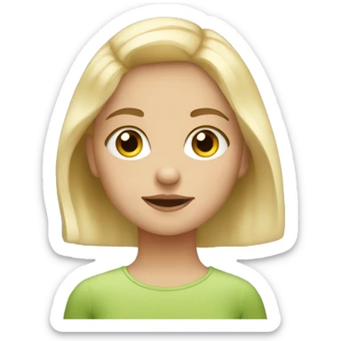 Ukrainian girl with dyed blonde hair and hazel eyes sticker