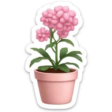 Pink plant in pale pink pot sticker