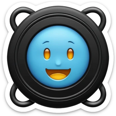 Parlante negro combinado con celeste sticker