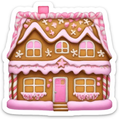 Gingerbread house pink sticker