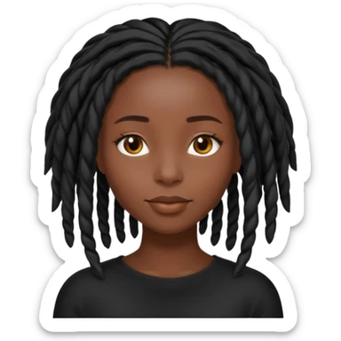 a pretty black girl with black shoulder lengh locs sticker