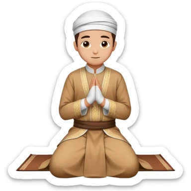 Kneeling for Islamic prayer sticker
