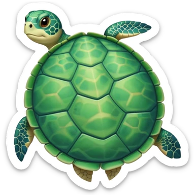 Water turtle cute and preppy face sticker