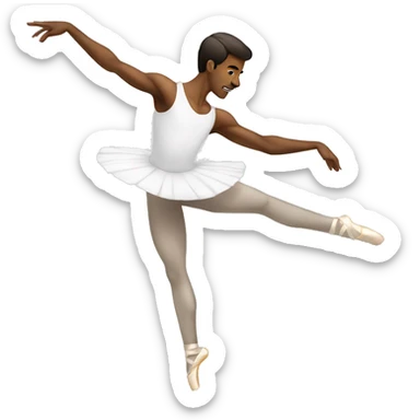 ballet dancer man white sticker