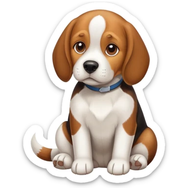 beagle sitting  sticker
