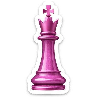 pink glitter chess piece rook sticker