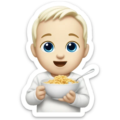 Baby Casper eating cereal sticker