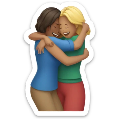 Hug between two women sticker