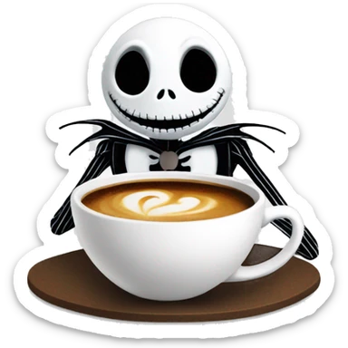 jack skellington with Coffee sticker
