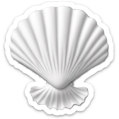 White scallop shell sticker