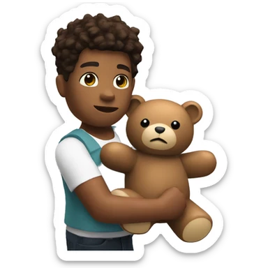Roblox character holding a teddy bear sticker
