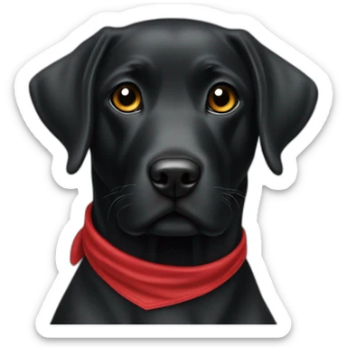 Labrador couleur noir avec un bandana rouge sticker