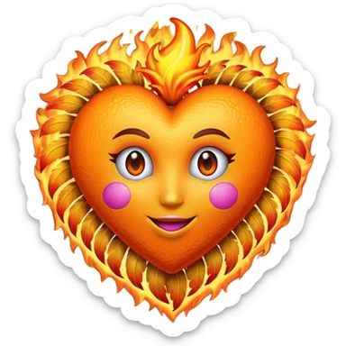 emoji orange heart flaming showgirl sticker