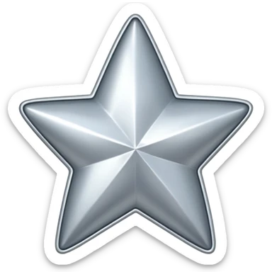 shining silver star sticker