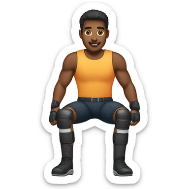Guy with knee pads  sticker