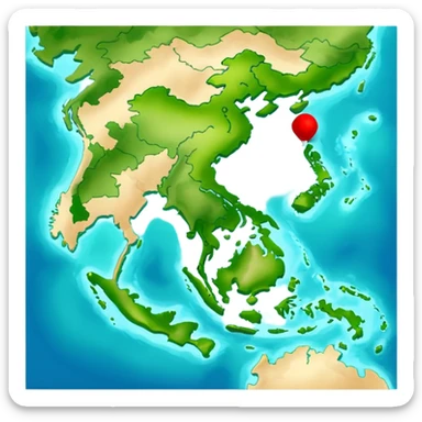 a vietnam map with no other countries around it sticker