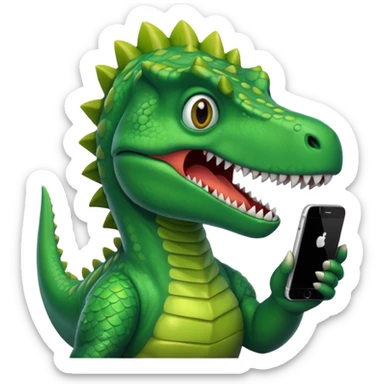 Dinosaur with Iphone sticker
