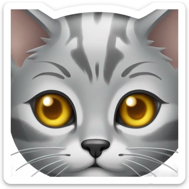 Face of bengal gray silver cat with honey light eyes sticker