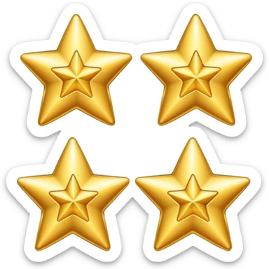 four gold stars sticker