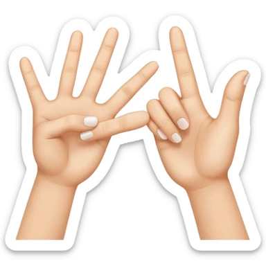 two white ones that reach out to each other with their index fingers like in the painting of the creation of Adam sticker