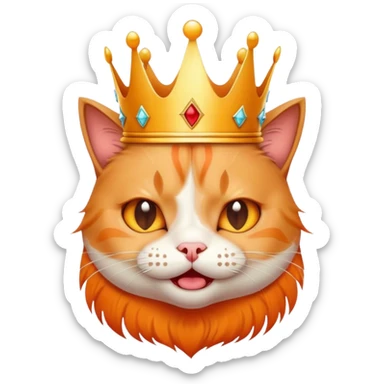 Cat crying with crown sticker