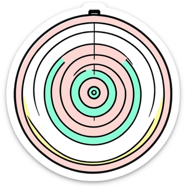 A colorful bullseye target with spring pastel colors sticker