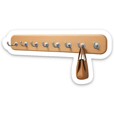 minimalist wall-mounted coat rack with clean lines and rounded hooks sticker