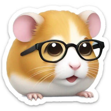A hamster with glasses sticker