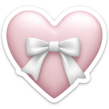 light pink heart with white bow sticker