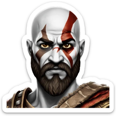 Kratos from God of war ultra realistic  sticker