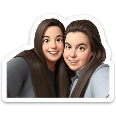smiling girls with long hair sticker