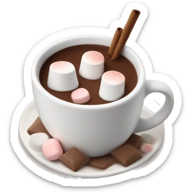 Hot chocolate and marshmallows  sticker
