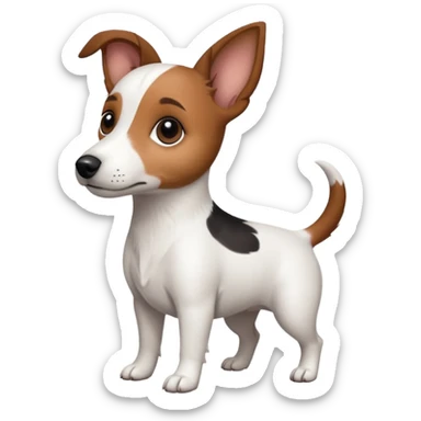 a white jack russell the size of a kelpie sticker