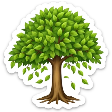 tree releasing old leaves  sticker