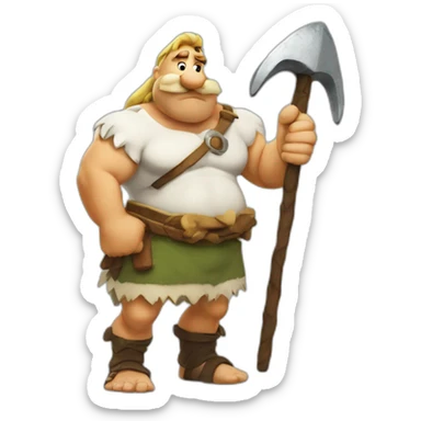 Obelix avec un gros ventre sticker